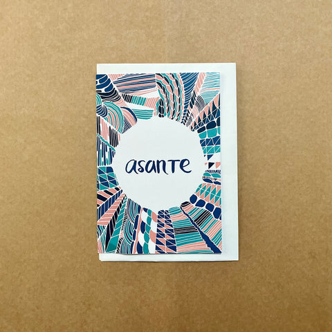 Asante Greeting Card (Blue)