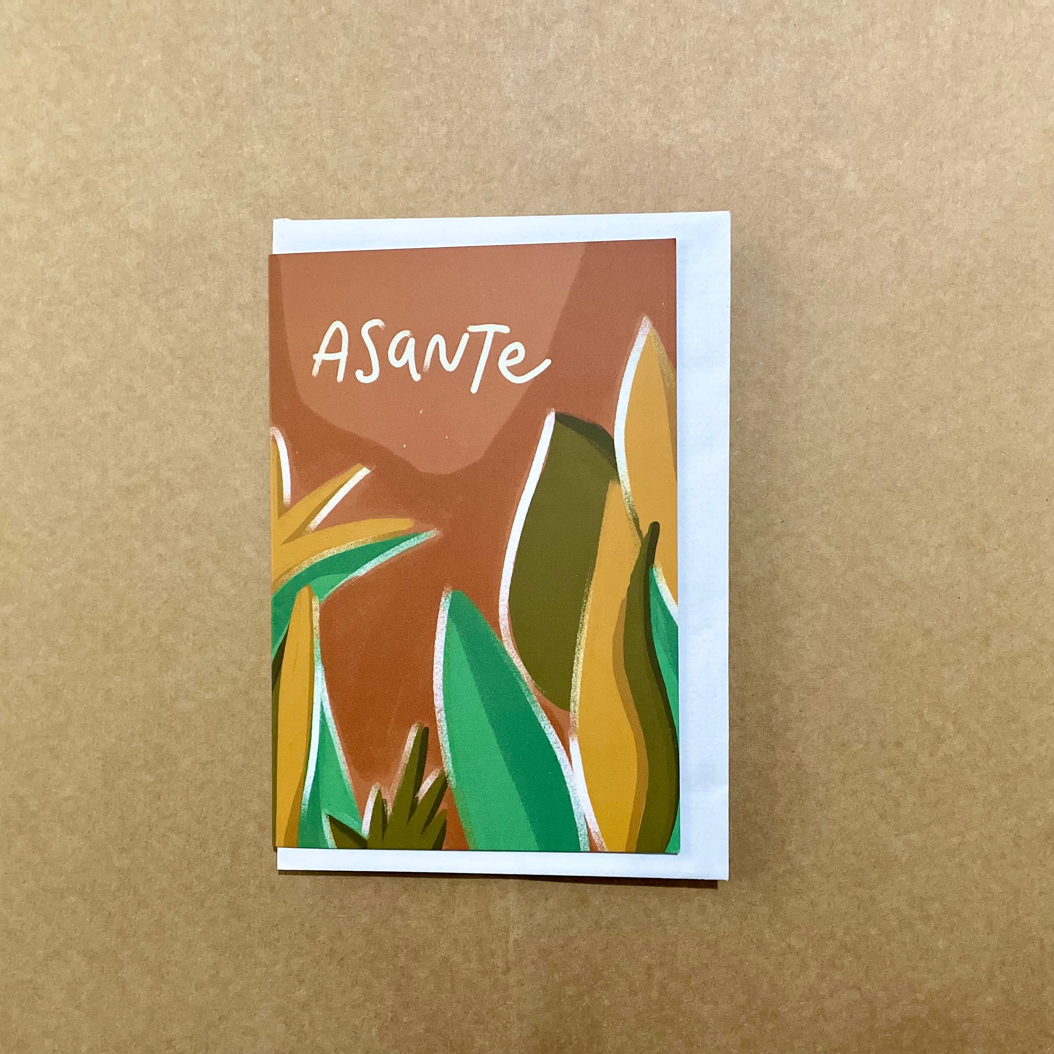 Asante Greeting Card (Brown)