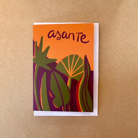Asante Greeting Card (Orange)