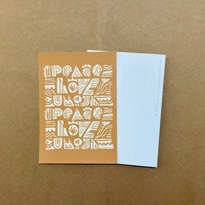 Peace|Love|Umoja Postcard